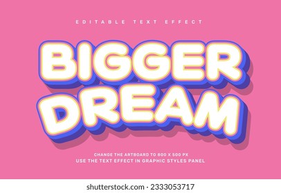 Bigger dream editable text effect template