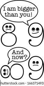 I am bigger than you humorous math illustration