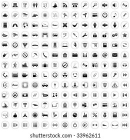 Biggest collection of 170  different icons for using in web design