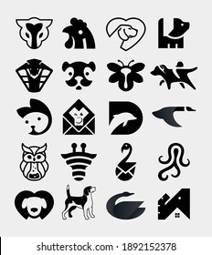 Biggest Collection animal logos black and white