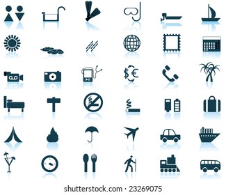 Biggest collection of different travel icons for using in web design