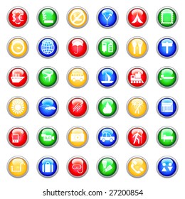 Biggest collection of different travel icons for using in web design