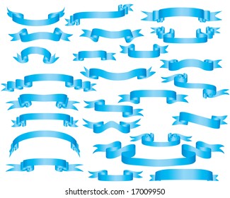 biggest collection of vector azure ribbons on white