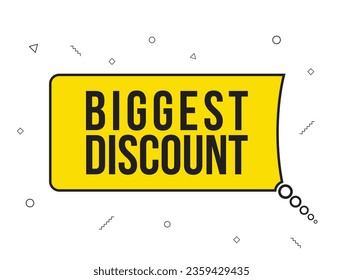 biggest discount message on ribbon banner. Vector illustration.