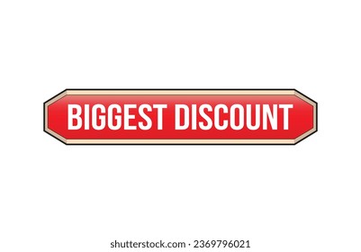 Biggest discount red ribbon label banner. Open available now sign or Biggest discount tag.