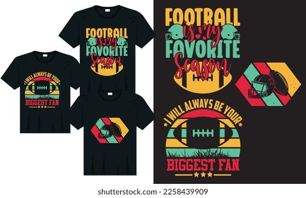 Größtes Retro-T-Shirt-Design für Fächer, Football ist mein Lieblingsjahresrock-T-Shirt-Design und Retro Vintage Football Liebhaber T-Shirt-Design