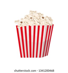 Biggest Full Redandwhite Striped Popcorn Bucket Stock Vector (Royalty ...