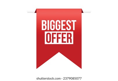 biggest offer banner design. biggest offer icon. Flat style vector illustration.