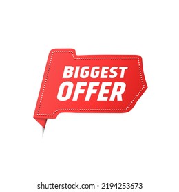 Biggest offer banner design. Modern vector.