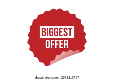 Biggest offer red ribbon label banner.