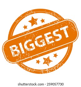 Biggest orange grunge rubber stamp on a white background. Vector illustration