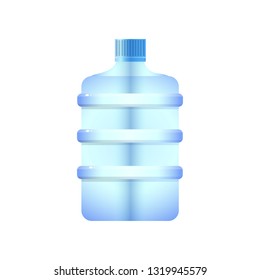 The biggest plastic water bottle barrel shaped design with clipping path isolated on white background
