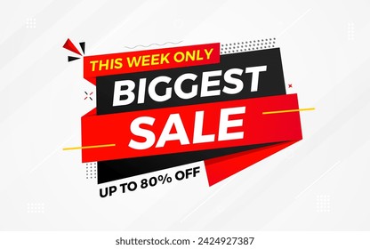 Biggest sale banner. Biggest sale of the year banner. Sale and discounts Biggest sale, Promotion special marketing poster design for digital and print market.