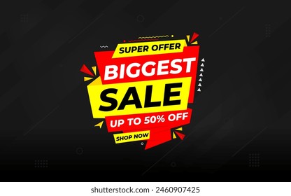 Biggest sale banner. Biggest sale of the year banner. Sale and discounts Biggest sale, Promotion special marketing poster design for digital and print market.