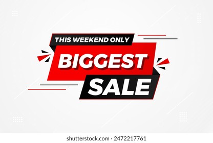 Biggest sale banner. Biggest sale of the year banner. Sale and discounts Biggest sale, Promotion special marketing poster design for digital and print market.