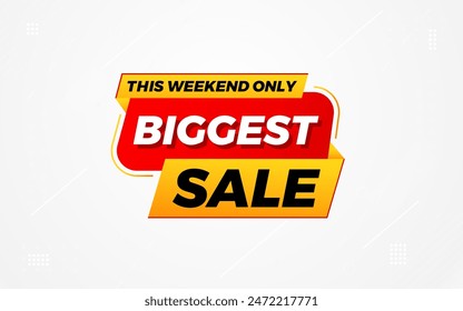 Biggest sale banner. Biggest sale of the year banner. Sale and discounts Biggest sale, Promotion special marketing poster design for digital and print market.