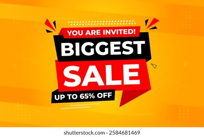 Biggest sale banner. Biggest sale of the year banner. Sale and discounts Biggest sale, Promotion special marketing poster design for digital and print market.