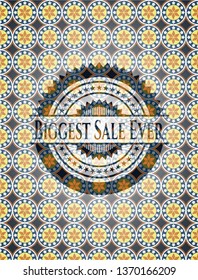 Biggest Sale Ever arabic style badge. Arabesque decoration.