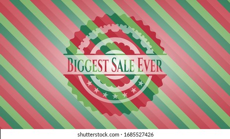 Biggest Sale Ever christmas emblem. Vector Illustration. Detailed.