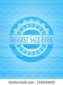 Biggest Sale Ever water emblem background.
