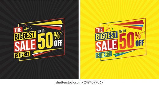 Biggest Sale Logo label Unit Vector Design. Retail Sale, Advertising, Marketing Offers Announcement 