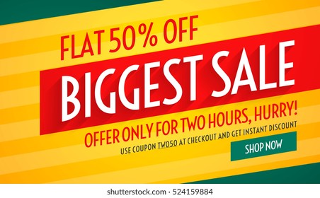 biggest sale offers and discount banner template for promotion