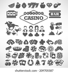 El mayor juego de casino plano o iconos de juego