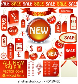 Biggest set of RED vector tags, stickers and more