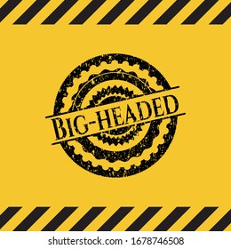 Emblema negro grueso dentro del signo de advertencia amarillo. Ilustración vectorial. Detallado.