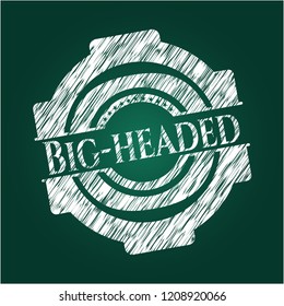 Big-headed on chalkboard