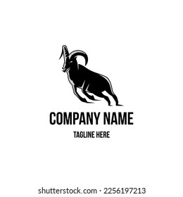 Bighorn animal logo design template. Animal symbol logotype. Bighorn Sheep symbol silhouette.