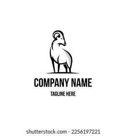 Bighorn animal logo design template. Animal symbol logotype. Bighorn Sheep symbol silhouette.
