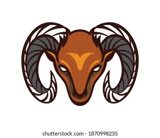 Aries Head Logo This Vector Illustration Stock Vector (Royalty Free ...