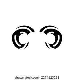bighorn horn animal glyph icon vector. bighorn horn animal sign. isolated symbol illustration