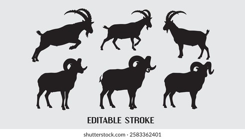 Bighorn sheep silhouette clip art for presentations