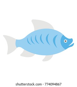 
Bigmouth buffalo fish flat vector icon design
