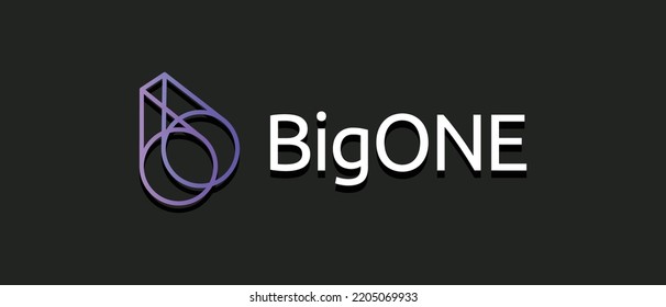 BigONE verschlüsselt ein Token Banner. Vektorgrafik des Bigone-Austauschs und des Brieftaschenlogos auf isoliertem Hintergrund mit Text.