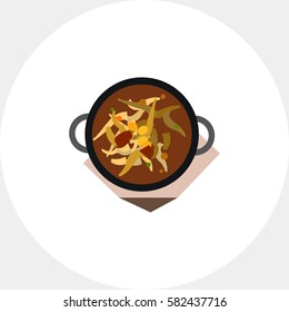 Bigos in pot vector icon