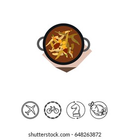 Bigos in pot vector icon