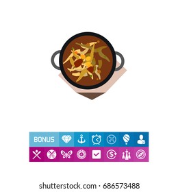 Bigos in pot vector icon