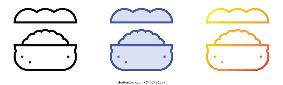 bigos stew icon. Linear, Blue Fill and Gradient Style Design Isolated On White Background