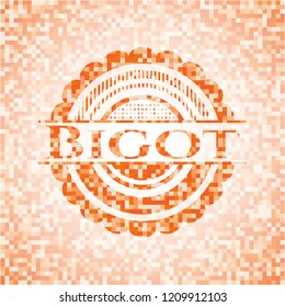 Bigot abstract orange mosaic emblem