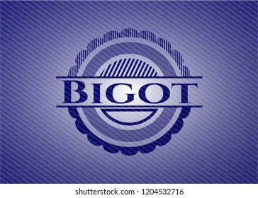 Bigot badge with denim texture