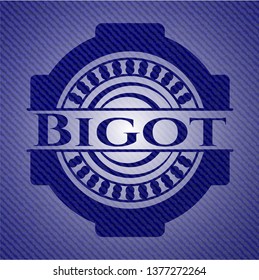 Bigot badge with denim texture