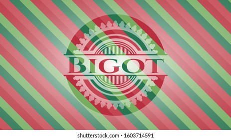 Bigot christmas style emblem. Vector Illustration. Detailed.