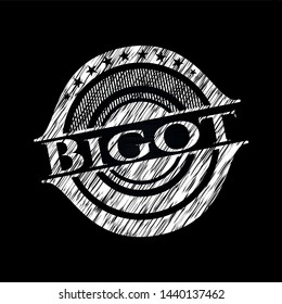 Bigot on blackboard. Vector Illustration. Detailed.