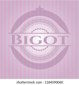 Bigot pink emblem. Vintage.