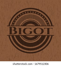 Bigot retro wood emblem. Vector Illustration.