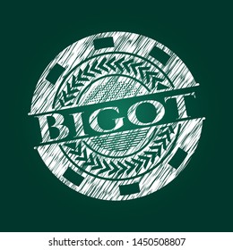 Bigot written with chalkboard texture. Vector Illustration. Detailed.