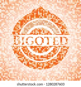 Bigoted abstract orange mosaic emblem